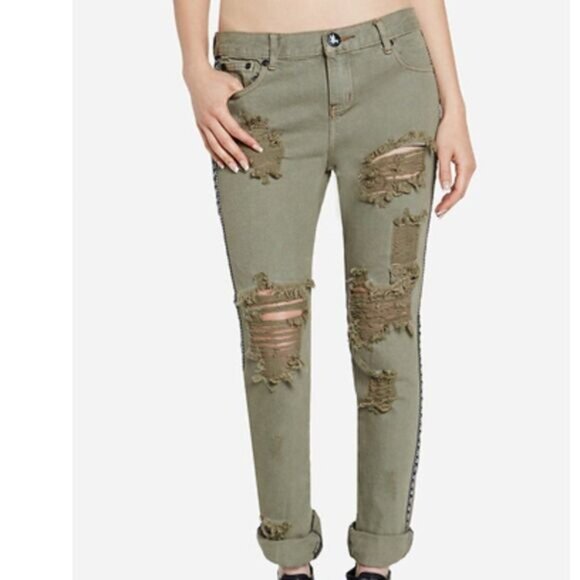 One Teaspoon Olive Distressed Jeans - Picture 14 of 16